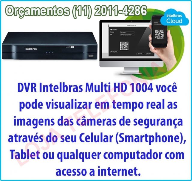 DVR MHDX 1004 da Intelbras, o aparelho responsável por gerenciar as imagens das câmeras de segurança em um sistema de monitoramento.